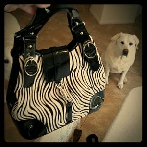 Bandolino - leather, zebra purse